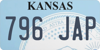 KS license plate 796JAP