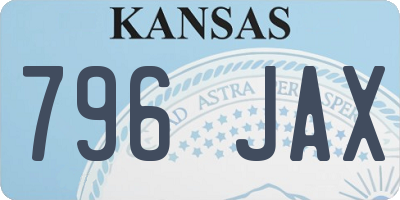 KS license plate 796JAX