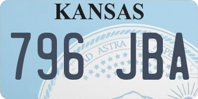 KS license plate 796JBA