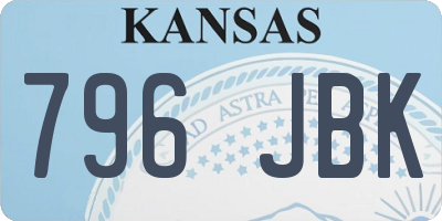 KS license plate 796JBK