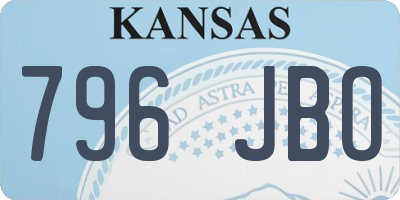 KS license plate 796JBO