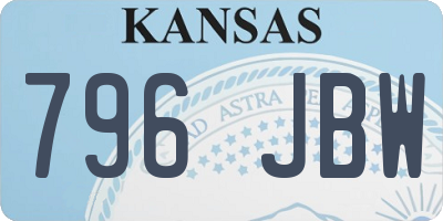 KS license plate 796JBW