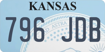 KS license plate 796JDB