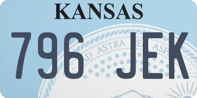 KS license plate 796JEK