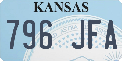 KS license plate 796JFA