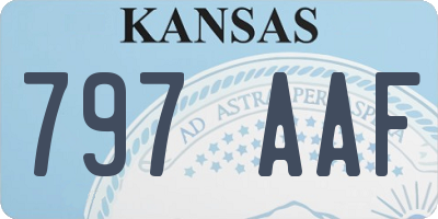 KS license plate 797AAF