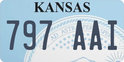 KS license plate 797AAI