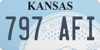 KS license plate 797AFI