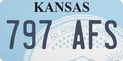 KS license plate 797AFS