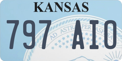KS license plate 797AIO