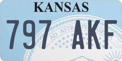 KS license plate 797AKF