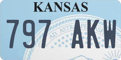 KS license plate 797AKW