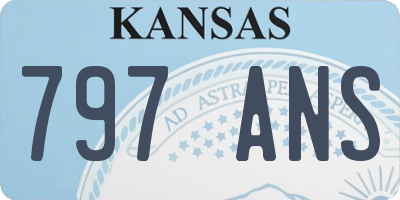 KS license plate 797ANS