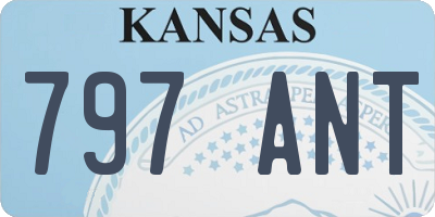 KS license plate 797ANT
