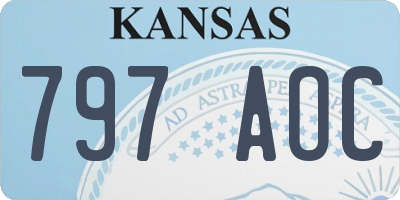 KS license plate 797AOC