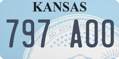KS license plate 797AOO