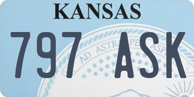 KS license plate 797ASK