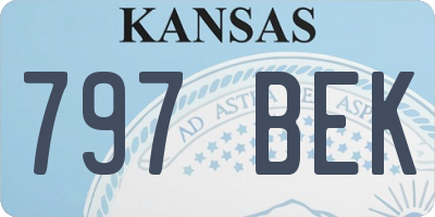 KS license plate 797BEK