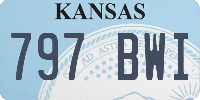 KS license plate 797BWI