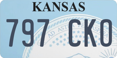 KS license plate 797CKO
