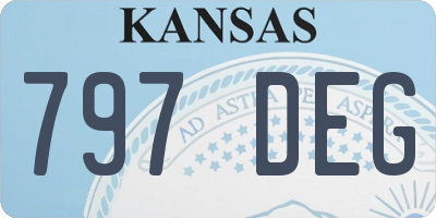 KS license plate 797DEG