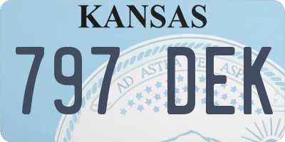 KS license plate 797DEK