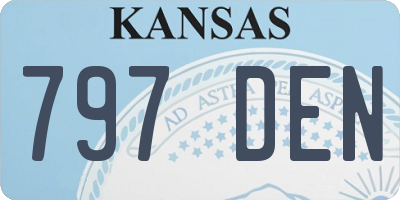 KS license plate 797DEN
