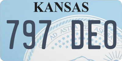 KS license plate 797DEO