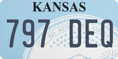 KS license plate 797DEQ