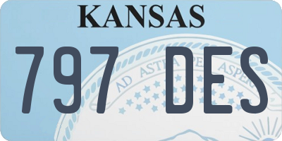 KS license plate 797DES