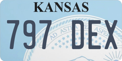 KS license plate 797DEX
