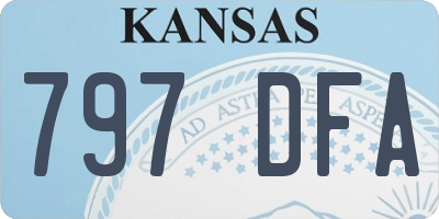KS license plate 797DFA