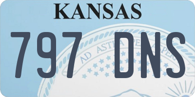 KS license plate 797DNS
