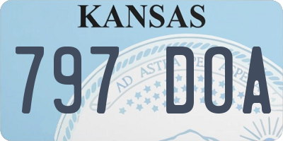 KS license plate 797DOA