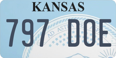 KS license plate 797DOE
