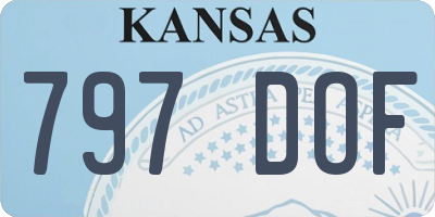 KS license plate 797DOF