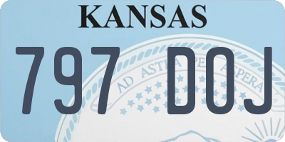 KS license plate 797DOJ