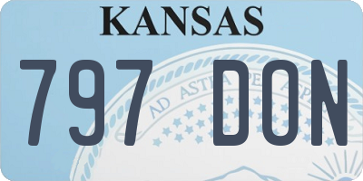 KS license plate 797DON