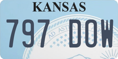 KS license plate 797DOW