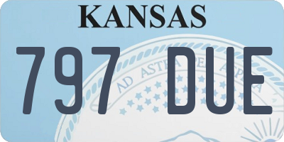 KS license plate 797DUE