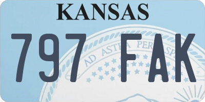 KS license plate 797FAK