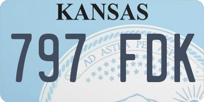 KS license plate 797FDK