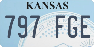 KS license plate 797FGE