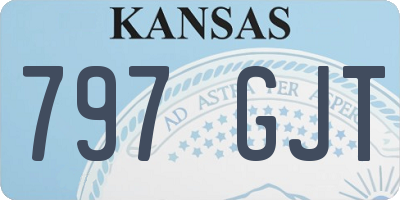 KS license plate 797GJT