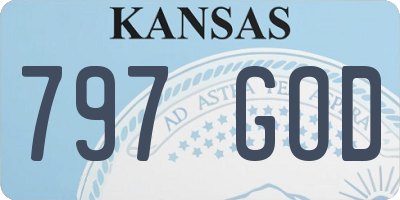 KS license plate 797GOD