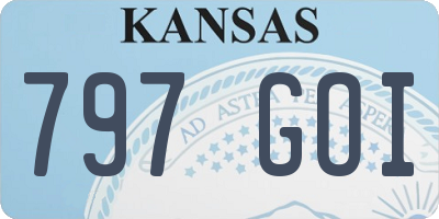 KS license plate 797GOI