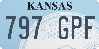 KS license plate 797GPF