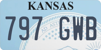 KS license plate 797GWB