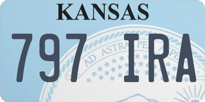KS license plate 797IRA