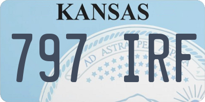 KS license plate 797IRF